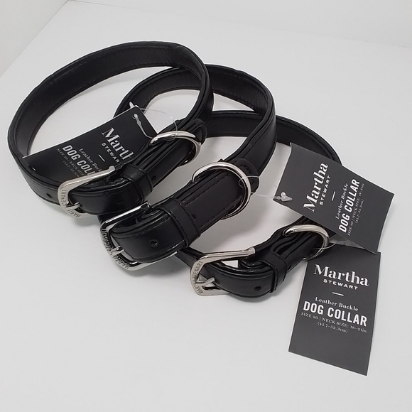 Martha Stewart Black Buckle Large Dog Collar NWT - Picture 1 of 11